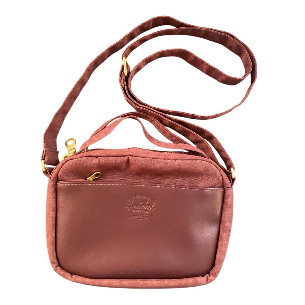 Herschel Supply Company Orion Burgundy Crossbody Bag with Gold Hardware